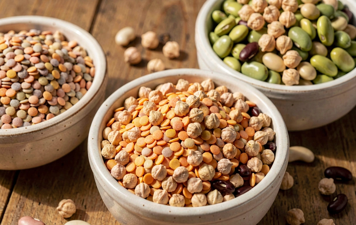 Egészséges hüvelyesek és fehérjeforrások